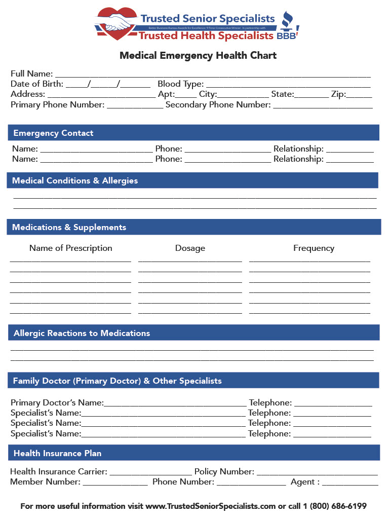 The Importance of Having a Medical Health Chart: Download Yours from Trusted Senior Specialists - Trusted Senior Specialists